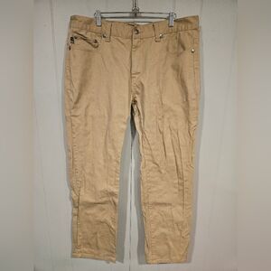Maxi Milian New York Men’s 38x34 Tan Khaki Denim Jeans 100% Cotton Straight Leg